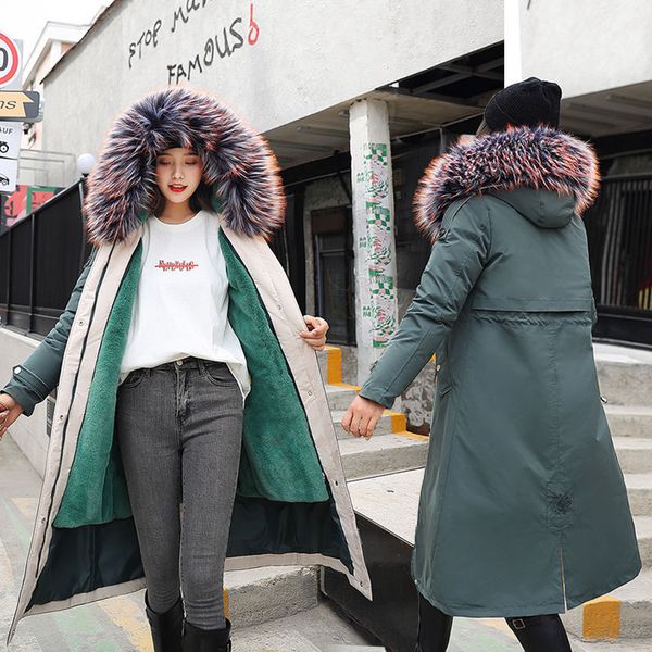 thick warm winter jacket women coat with fur collar hooded female fashion snow wear causal solid thick new long parkas w354, Black
thick warm winter jacket women coat with fur collar hooded female fashion snow wear causal solid thick new long parkas w354, Black