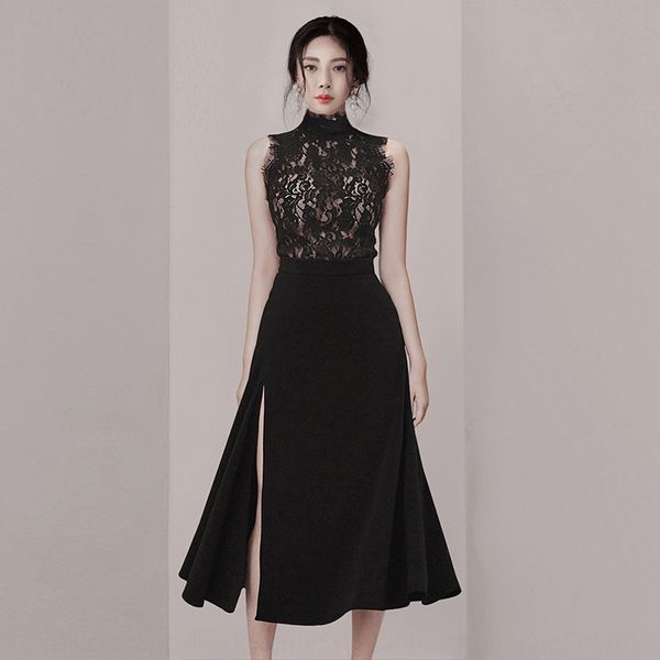 2020 summer new fashion temperament black sleeveless high waist half-length lace slit 2020 summer new fashion temperament black sleeveless h, Black;gray
2020 summer new fashion temperament black sleeveless high waist half-length lace slit 2020 summer new fashion temperament black sleeveless h, Black;gray