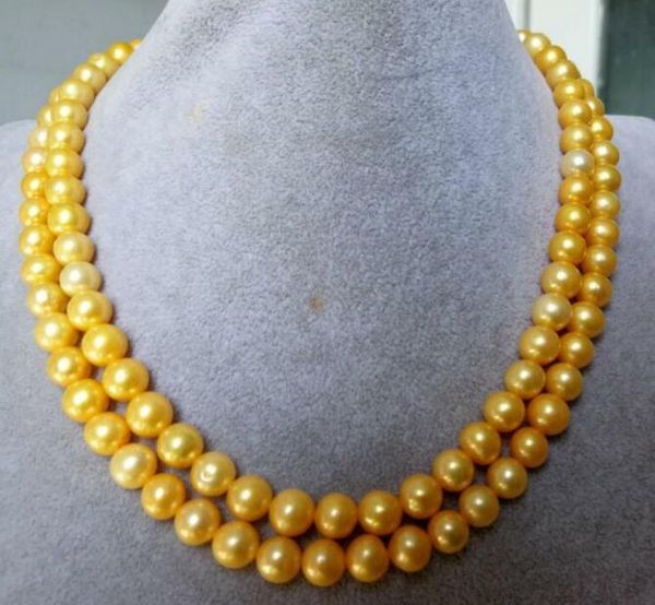 charming 8-9 mm round natural gold pearl necklace 35" 50" yellow clasp, Silver
charming 8-9 mm round natural gold pearl necklace 35" 50" yellow clasp, Silver