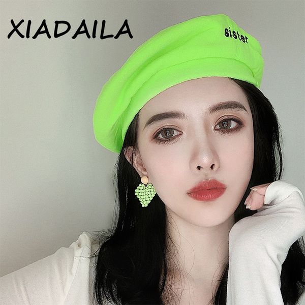 fluorescent hat letter beret hat female autumn and winter wild british fluorescent green octagonal pumpkin painter, Blue;gray
fluorescent hat letter beret hat female autumn and winter wild british fluorescent green octagonal pumpkin painter, Blue;gray