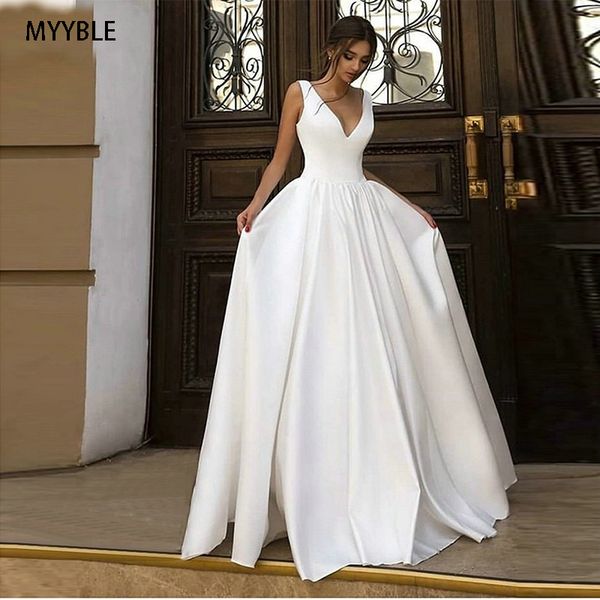elegant boho white wedding gowns long 2020 ivoey beach wedding dress simple v-neck satin sleeveless pageant bridal dresses, Blue;red
elegant boho white wedding gowns long 2020 ivoey beach wedding dress simple v-neck satin sleeveless pageant bridal dresses, Blue;red