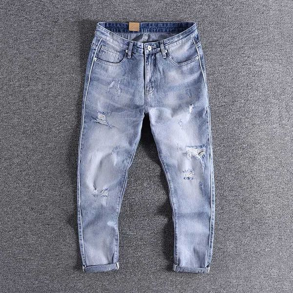 men's jeans 2021 spring and summer fashion light blue retro faded slim straight-leg youth pants all-match capri-pants
men's jeans 2021 spring and summer fashion light blue retro faded slim straight-leg youth pants all-match capri-pants
