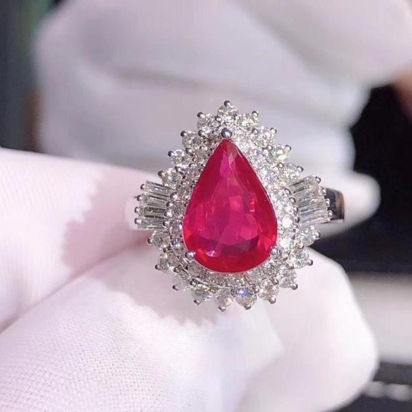 cluster rings h725 natural 2.01ct red ruby ring diamonds jewelry anniversary female's for women's fine, Golden;silver
cluster rings h725 natural 2.01ct red ruby ring diamonds jewelry anniversary female's for women's fine, Golden;silver