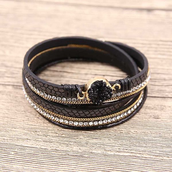 stone charm leather bracelet retro multilayer stone wrap bracelets for women black/white bohemian wide wristband jewelry, Golden;silver
stone charm leather bracelet retro multilayer stone wrap bracelets for women black/white bohemian wide wristband jewelry, Golden;silver
