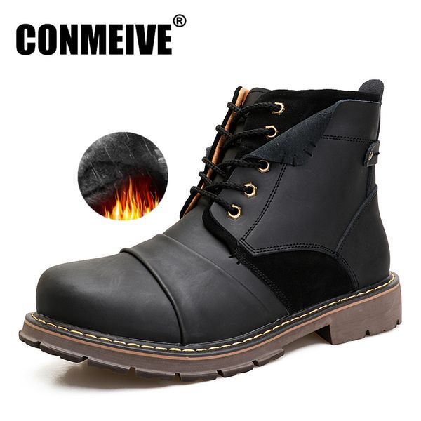 brand lace-up winter boots men round toe boots casual fashion man keep warm leather ankle work safety shoes plus size, Black
brand lace-up winter boots men round toe boots casual fashion man keep warm leather ankle work safety shoes plus size, Black