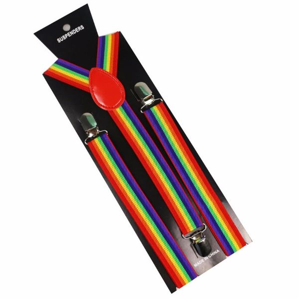 suspenders winfox 1 inch wide adjustable y-back rainbow striped for men women, Black;white
suspenders winfox 1 inch wide adjustable y-back rainbow striped for men women, Black;white