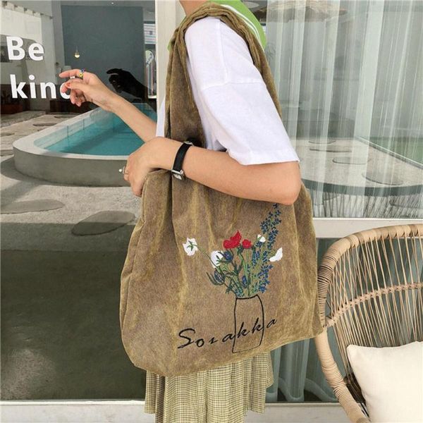 fashion flower print shoulder bag women flower print simple large capacity durable corduroy casual ladies shopping totes
fashion flower print shoulder bag women flower print simple large capacity durable corduroy casual ladies shopping totes