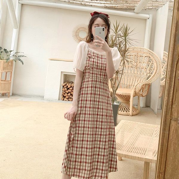 square collar plaid bubble sleeve women's summer 2020 a- line dress new korean style elegant waist slimming a- line dress p4dec, Black;gray
square collar plaid bubble sleeve women's summer 2020 a- line dress new korean style elegant waist slimming a- line dress p4dec, Black;gray