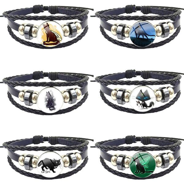 charm bracelets cat sidhe for girls gift black leather bracelet bangle glass cabochon vintage statement fashion jewelry, Golden;silver
charm bracelets cat sidhe for girls gift black leather bracelet bangle glass cabochon vintage statement fashion jewelry, Golden;silver