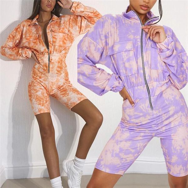 autumn long sleeve zipper lapel neck ladies clothing fashion women shorts rompers tie dye womens cargo jumpsuits casual, Black;white
autumn long sleeve zipper lapel neck ladies clothing fashion women shorts rompers tie dye womens cargo jumpsuits casual, Black;white