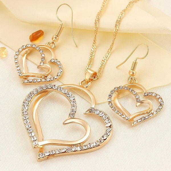 earrings & necklace cute heart shaped neclace sets jewelry crystal kid children lovely gold color for girl gift, Silver
earrings & necklace cute heart shaped neclace sets jewelry crystal kid children lovely gold color for girl gift, Silver