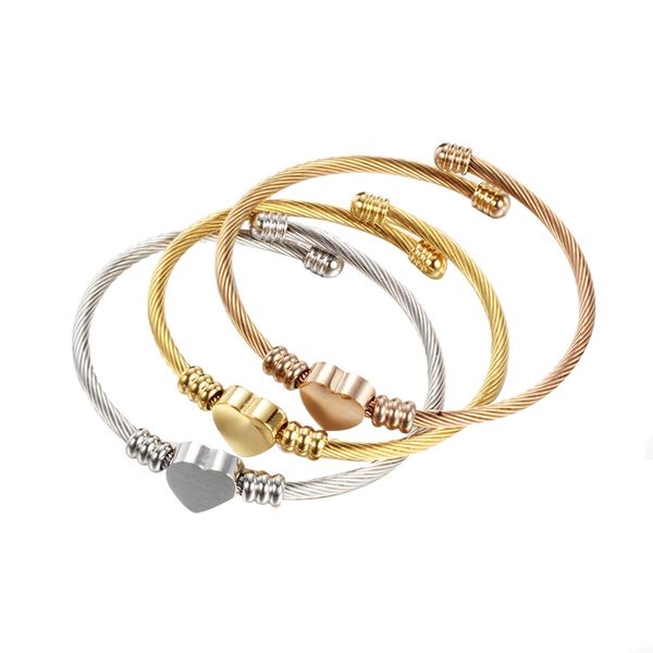 fashion jewelry ladies bracelet stainless steel twisted pair metal wire charm bracelet gift 1set 3 colour, Golden;silver
fashion jewelry ladies bracelet stainless steel twisted pair metal wire charm bracelet gift 1set 3 colour, Golden;silver