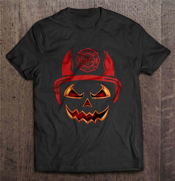 firefighter pumpkin halloween version2 men t-shirt s-3xl cool gift personality tee shirt