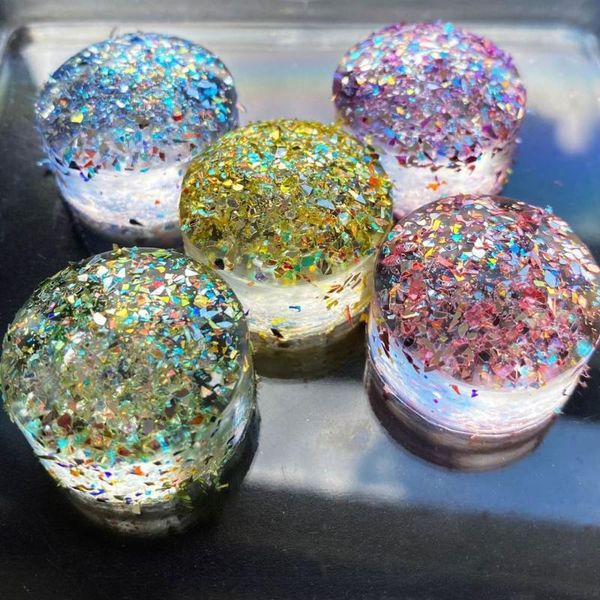 neon colorful flakes glitter, Silver;gold
