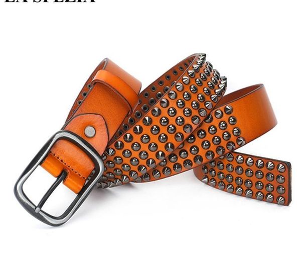 la spezia pin buckle belt men real cow leather rivet male belt for jeans orange genuine leather punk belts, Black;brown
la spezia pin buckle belt men real cow leather rivet male belt for jeans orange genuine leather punk belts, Black;brown