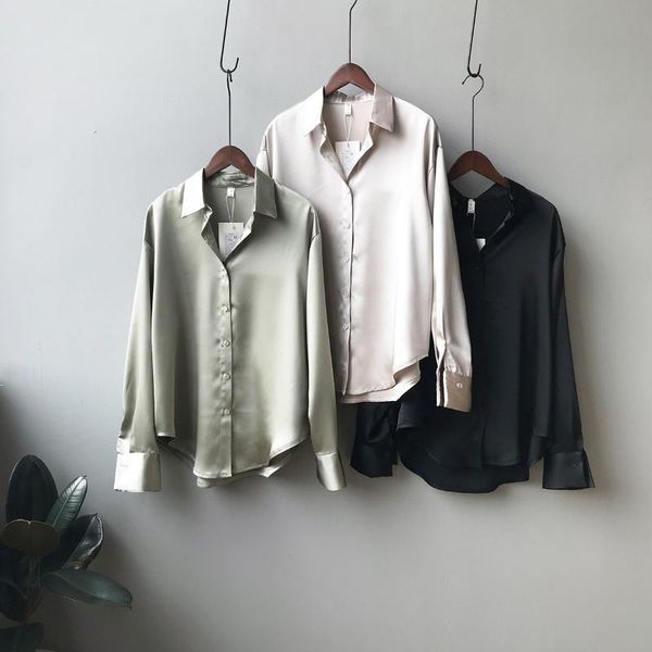 chiffon blouses women's 2020 spring new korean solid color loose look thin long sleeve lapel shirt female0726, White
chiffon blouses women's 2020 spring new korean solid color loose look thin long sleeve lapel shirt female0726, White