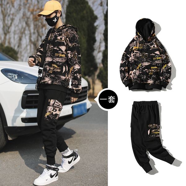 januarysnow sets tracksuit men streetwear hooded printing sweatshirt outfit sportswear 2020 male hip hop suit pullover + pants two piece set, Gray
januarysnow sets tracksuit men streetwear hooded printing sweatshirt outfit sportswear 2020 male hip hop suit pullover + pants two piece set, Gray