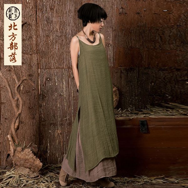 artistic women's cotton and linen double-layer loose dress artistic women's cotton and suspender suspender skirt sling skirt linen, Black;gray
artistic women's cotton and linen double-layer loose dress artistic women's cotton and suspender suspender skirt sling skirt linen, Black;gray