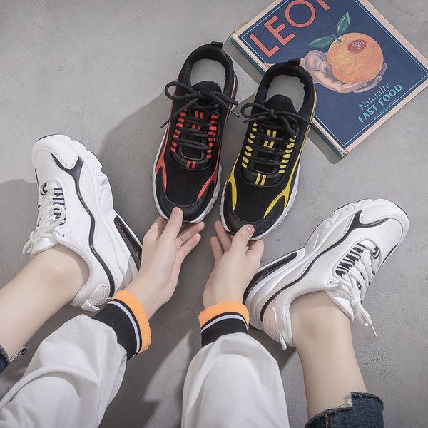 2020 spring trendy women white sneakers lace up mixed colors girls soft platform shoes women casual shoes chunky dad sneakers, Black
2020 spring trendy women white sneakers lace up mixed colors girls soft platform shoes women casual shoes chunky dad sneakers, Black