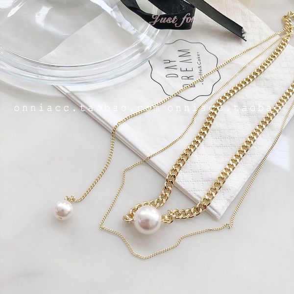 korean fashion exposed clavicle multilayer chain woman pearl necklace trend geometric plating ladies jewelry, Golden;silver
korean fashion exposed clavicle multilayer chain woman pearl necklace trend geometric plating ladies jewelry, Golden;silver