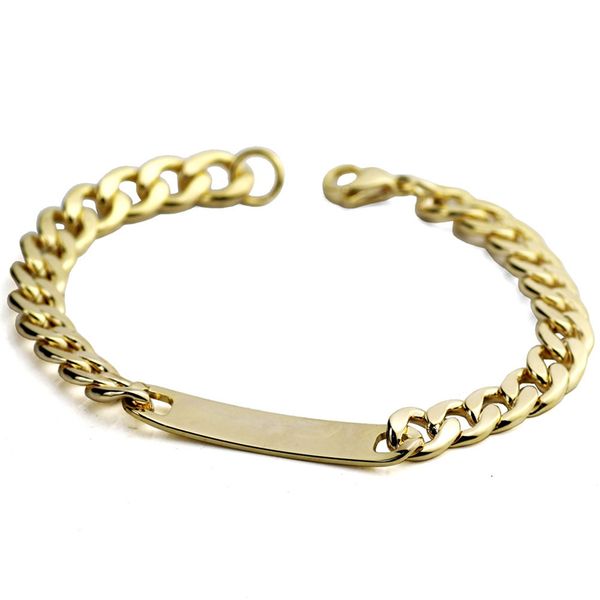 mens and womenssmooth surface stainless steel bracelets gold tone gift for couples, Black 
mens and womenssmooth surface stainless steel bracelets gold tone gift for couples, Black