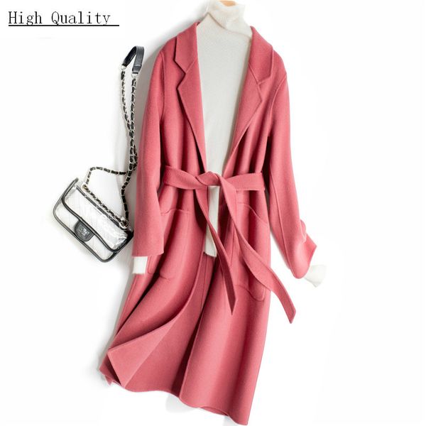 women coats autumn winter 100% wool coat female korean fashion long clothes elegant lady spring jacket with belt lwl1296, Black
women coats autumn winter 100% wool coat female korean fashion long clothes elegant lady spring jacket with belt lwl1296, Black