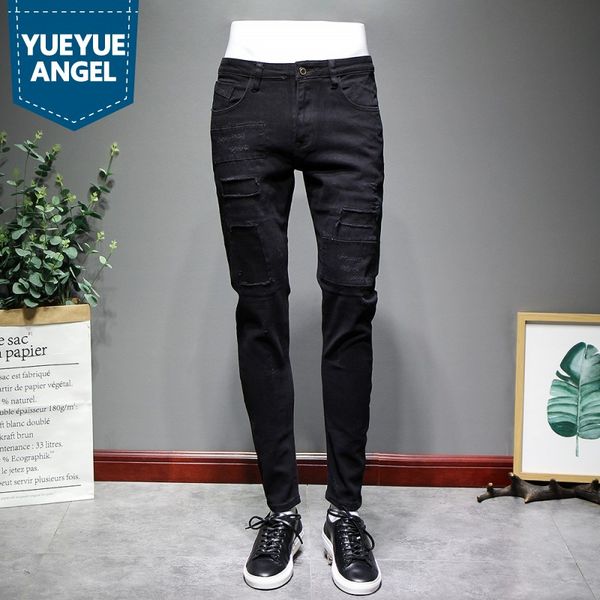 black hole ripped patch design jeans men autumn winter thicken denim pencil pants personality zipper casual biker trousers, Blue
black hole ripped patch design jeans men autumn winter thicken denim pencil pants personality zipper casual biker trousers, Blue