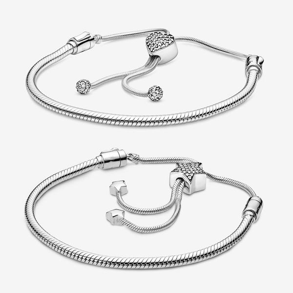 925 sterling silver bracelet moments star clasp snake chain slider bangle fit women bead charm jewelry, Golden;silver
925 sterling silver bracelet moments star clasp snake chain slider bangle fit women bead charm jewelry, Golden;silver
