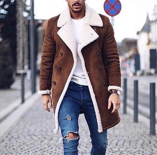 fashion mens winter jacket fashion thick warm fleece faux leather coats brand new double breasted man designers clothes 2020, Black
fashion mens winter jacket fashion thick warm fleece faux leather coats brand new double breasted man designers clothes 2020, Black