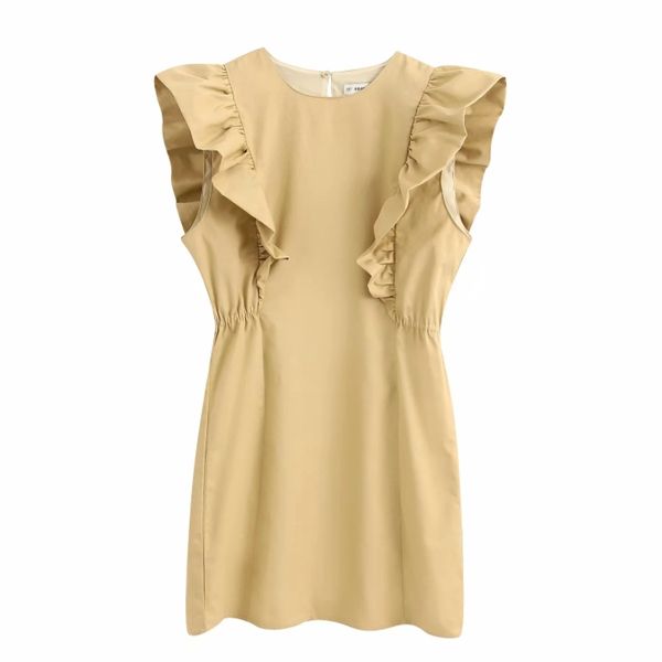 casual dresses 2021 women elegant o neck sleeveless pleated ruffles slim mini dress female solid vest vestidos chic brand ds3440, Black;gray
casual dresses 2021 women elegant o neck sleeveless pleated ruffles slim mini dress female solid vest vestidos chic brand ds3440, Black;gray