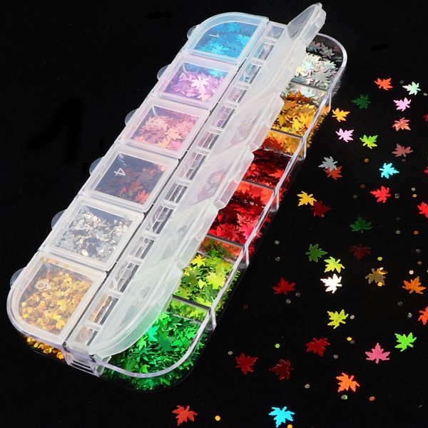 12 grids/set holographic nail glitter sequins paillette laser flakes slices art decorations decals nails accessories, Silver;gold
12 grids/set holographic nail glitter sequins paillette laser flakes slices art decorations decals nails accessories, Silver;gold