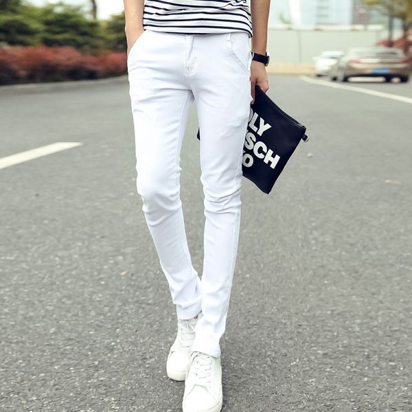 men's jeans 2021 the korean slim white casual pants trouser men fashion spring fall male, Blue
men's jeans 2021 the korean slim white casual pants trouser men fashion spring fall male, Blue