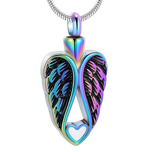 pendant necklaces cremation jewelry urn for ashes angel heart keepsake memorial, Silver
pendant necklaces cremation jewelry urn for ashes angel heart keepsake memorial, Silver