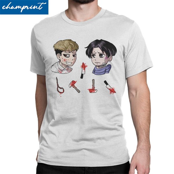 men t-shirts killing stalking novelty cotton tees sangwoo yoonbum bum korean yaoi manga t shirt round collar clothes 4xl 5xl 6xl
men t-shirts killing stalking novelty cotton tees sangwoo yoonbum bum korean yaoi manga t shirt round collar clothes 4xl 5xl 6xl