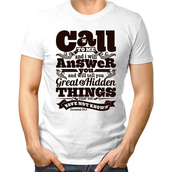 2019 fashion jesus bible jeremiah 33.3 christian god t-shirt white - gift - s m l xl 2xl 100% cotton print shirt tee
2019 fashion jesus bible jeremiah 33.3 christian god t-shirt white - gift - s m l xl 2xl 100% cotton print shirt tee