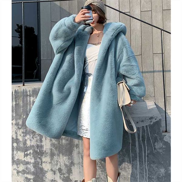 women's fur & faux long section coat female 2021 winter fashion imitation thickening velvet loose hooded warm tide h00283, Black
women's fur & faux long section coat female 2021 winter fashion imitation thickening velvet loose hooded warm tide h00283, Black