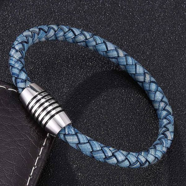 fashion blue genuine leather bracelets for men women charm magnetic stainless steel buckle bangles jewelry bb0242, Golden;silver
fashion blue genuine leather bracelets for men women charm magnetic stainless steel buckle bangles jewelry bb0242, Golden;silver