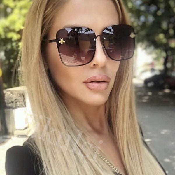 sunglasses fashion rimless gold bee women brand designer metal frame square sun glasses for female black shades oculos uv400, White;black
sunglasses fashion rimless gold bee women brand designer metal frame square sun glasses for female black shades oculos uv400, White;black