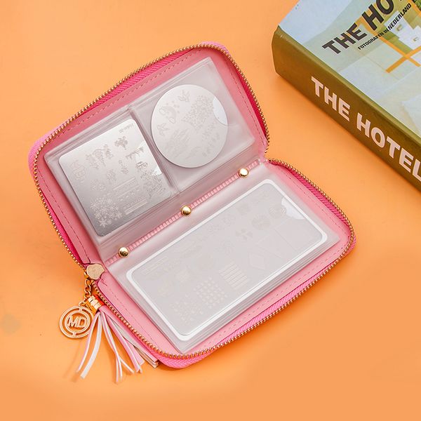 24 slots mix size folder manicure stamp stencil holder nail printing template card package leather nail stamping plate bag case, White
24 slots mix size folder manicure stamp stencil holder nail printing template card package leather nail stamping plate bag case, White