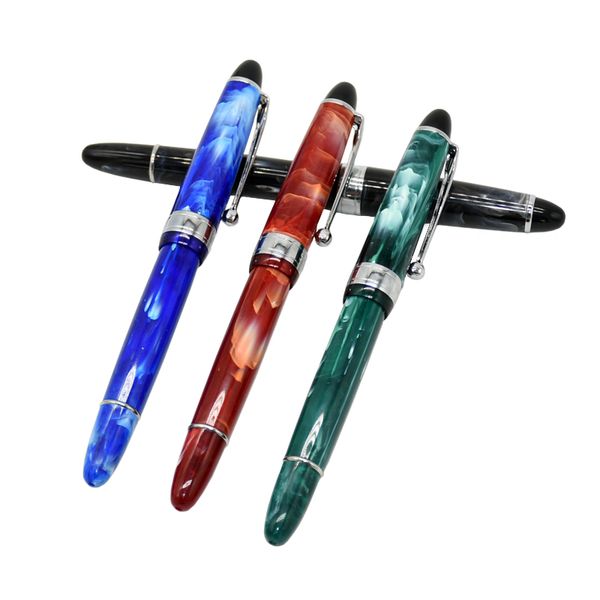 16pcs Fashion Color Stripes Fountain Pen Ink Pen Resin Converter F/ef Signature Stationery Office School Supplies