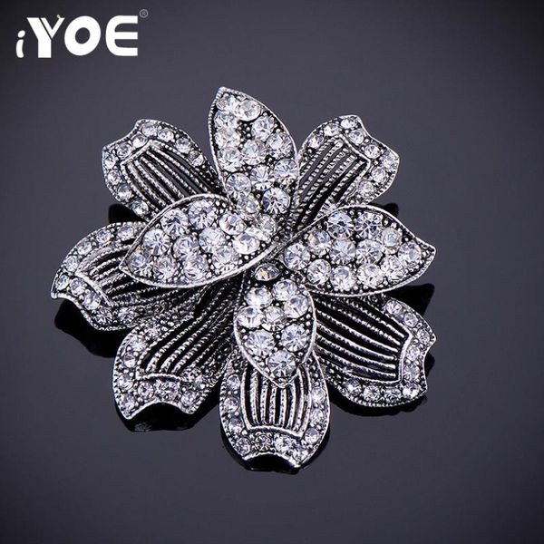 pins, brooches iyoe ancient silver color alloy brooch fashion jewelry black rhinestone flower vintage for wedding scarf buckle, Gray
pins, brooches iyoe ancient silver color alloy brooch fashion jewelry black rhinestone flower vintage for wedding scarf buckle, Gray