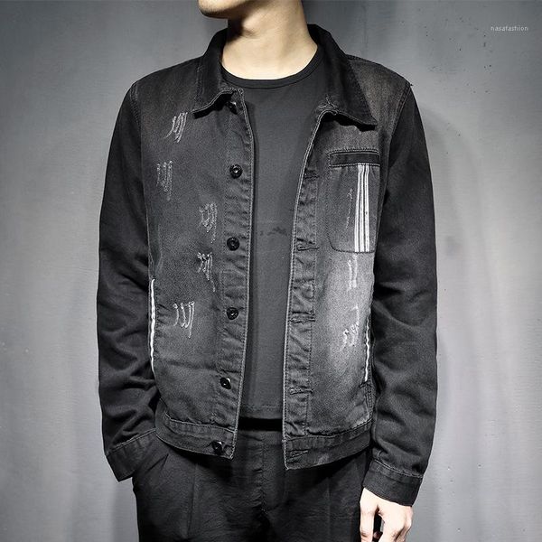 mens jacket denim lapel neck youth high street men coats spring autumn fashion outerwear skateboard distrressed casual, Black;brown 
mens jacket denim lapel neck youth high street men coats spring autumn fashion outerwear skateboard distrressed casual, Black;brown