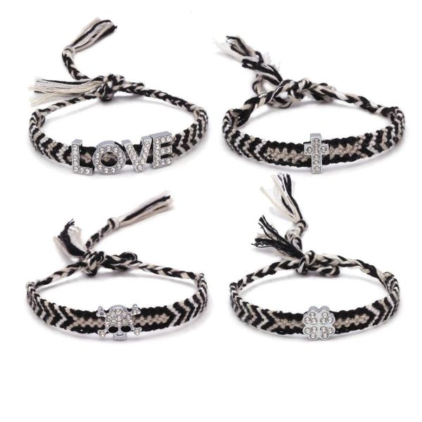 tennis boho diamante clover skull heart cross love charm friendship bracelet women men black white slim woven tie cotton jewelry gift, Golden;silver
tennis boho diamante clover skull heart cross love charm friendship bracelet women men black white slim woven tie cotton jewelry gift, Golden;silver
