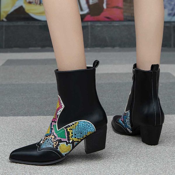 bonjomarisa female snake print high heels zipper ankle boots fashion brand designer boots women classic designer shoes woman, Black
bonjomarisa female snake print high heels zipper ankle boots fashion brand designer boots women classic designer shoes woman, Black