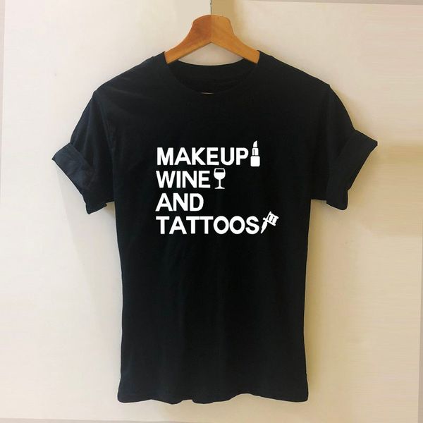 makeup wine and tattoos letter printed tshirt cotton short sleeve drinker t-shirts funny fashion crewneck tees unisex
makeup wine and tattoos letter printed tshirt cotton short sleeve drinker t-shirts funny fashion crewneck tees unisex