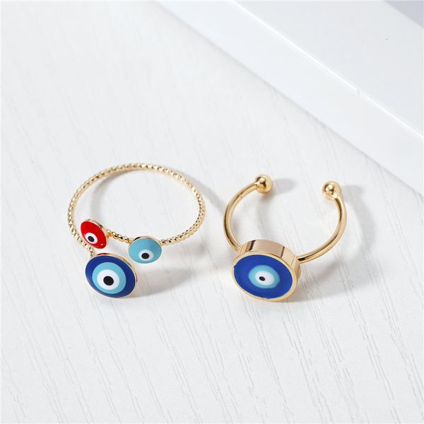 cluster rings 1pc vintage ethnic evil eye open ring for women bohemian unique gold color adjustable round finger turkish jewelry gift, Golden;silver
cluster rings 1pc vintage ethnic evil eye open ring for women bohemian unique gold color adjustable round finger turkish jewelry gift, Golden;silver