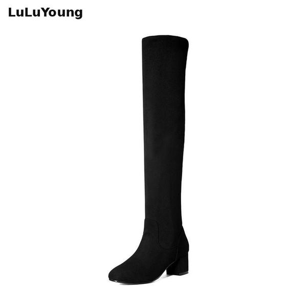 spring and autumn high boots elastic knee high boots women med heel autumn women shoes sy-2484, Black
spring and autumn high boots elastic knee high boots women med heel autumn women shoes sy-2484, Black