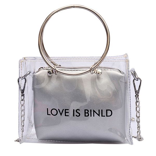 fashion women bag set transparent shoulder bag+clutch for teenage girls fashion jelly crossbody bag circle handle tote silver
fashion women bag set transparent shoulder bag+clutch for teenage girls fashion jelly crossbody bag circle handle tote silver