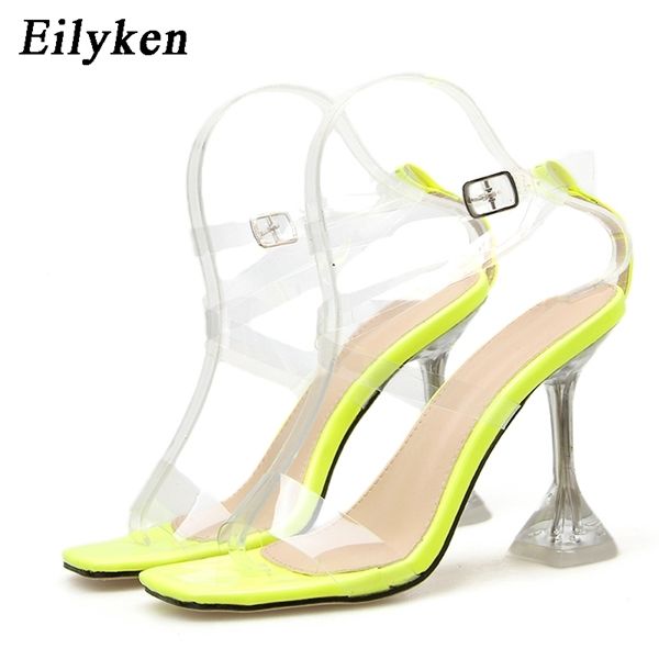 eilyken fashion green pvc transparent crystal ankle buckle strap open toed sandals female wedding thin high heels sandals 0922, Black
eilyken fashion green pvc transparent crystal ankle buckle strap open toed sandals female wedding thin high heels sandals 0922, Black
