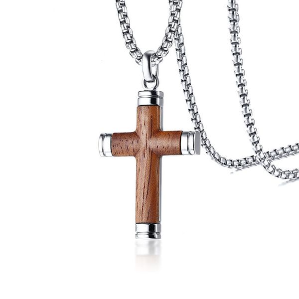 titanium steel pear flower wood cross men's pendant chain necklace fashion party retro style simple cross jewelry gift necklace, Silver
titanium steel pear flower wood cross men's pendant chain necklace fashion party retro style simple cross jewelry gift necklace, Silver